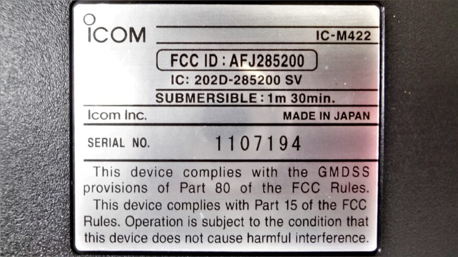 Icom IC-M422 Marine VHF Transceiver Radio Unit w/ Icom HM-150B Hand Microphone! - Image 10