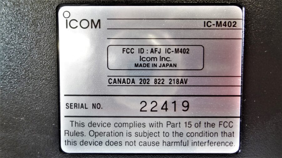 Icom IC-M402 Marine VHF Radio Transceiver Unit w/ HM-129B Hand Microphone - Image 10