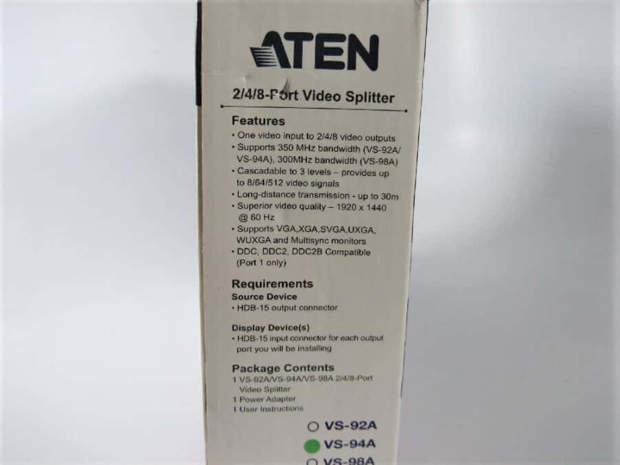 Aten - 4-port Video Splitter - VGA Input/Output - VS-94A - New - Free Shipping - Image 9