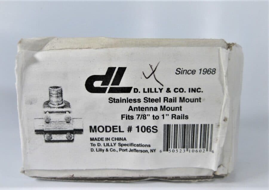 D. Lilly 106S Stainless Steel Rail Antenna Mount (7/8"-1" Rail) **New** - Image 9
