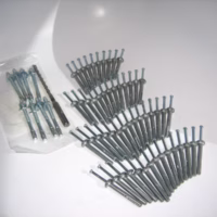 Lot of 50 2" Mushroom Head Drive Pin Concrete Anchors Nail-in + 8 Wedge + Bit