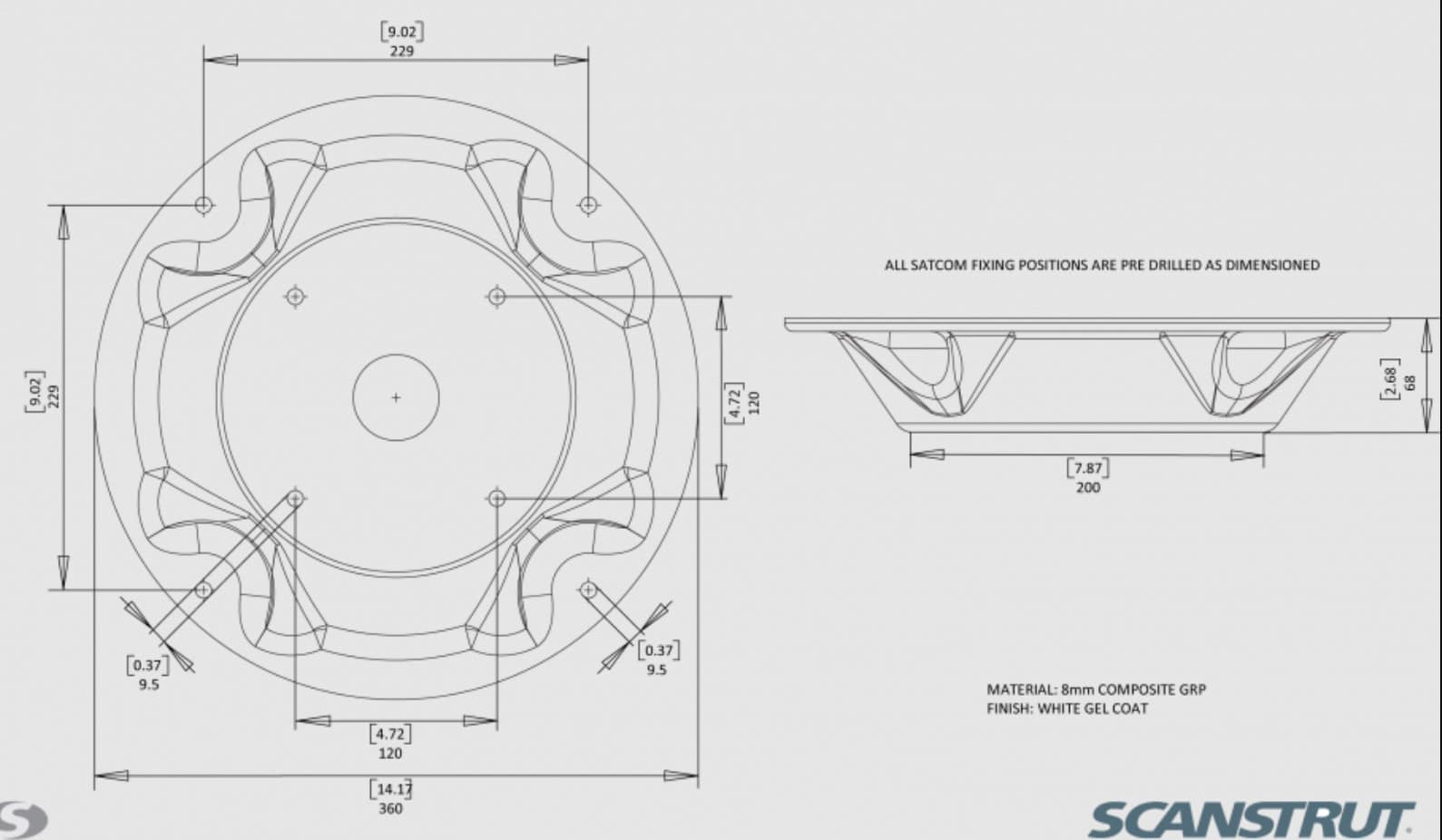 Scanstrut *NEW* SC45 Adapter Mount For 18" Antennas Free