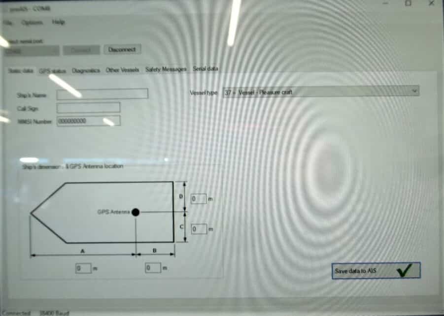 West Marine AIS1000 Class B Transceiver W/ GPS Tested Good NO MMSI Max Marine