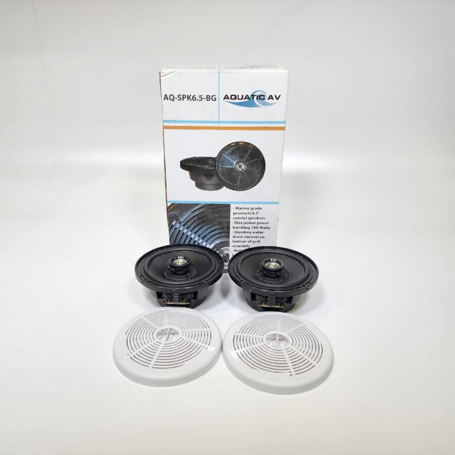 Aquatic AV AQ-SPK6.5-WG 6.5" 2-Way Coax Marine Speaker - New Open Box -Free Ship