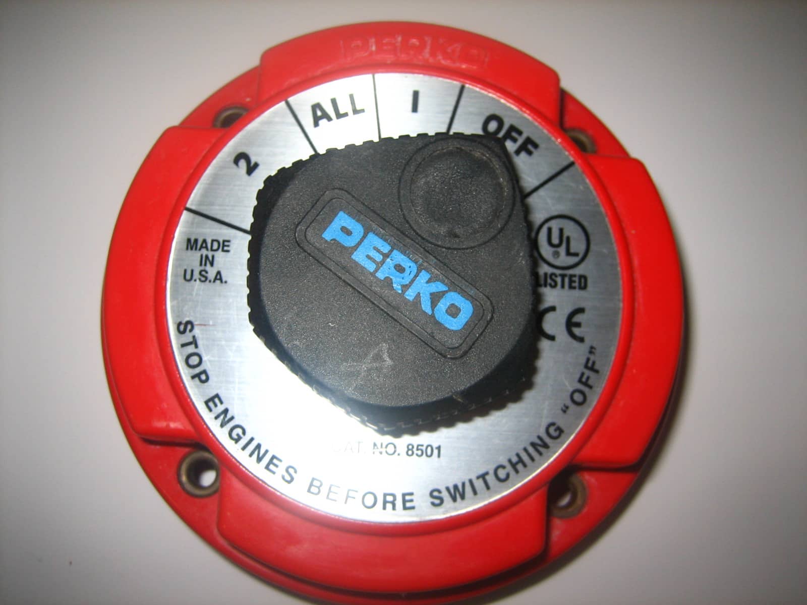 Perko Marine Battery Switch 8501 Good Working Order 12ALL Max