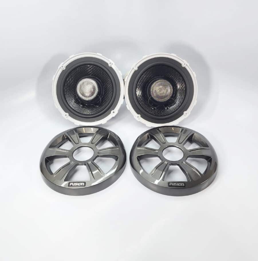 (1 Pair) Fusion - MS-FR6021 6-3/4" 2-Way Marine Speakers With Grey Sport Grilles