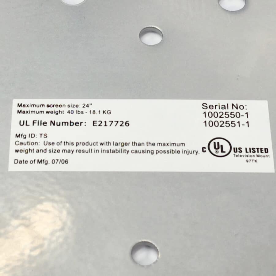 Omni Mount Pro 17FM-F Small Fixed Flat Panel Mounting Kit -Silver-Used-Free Ship - Image 8