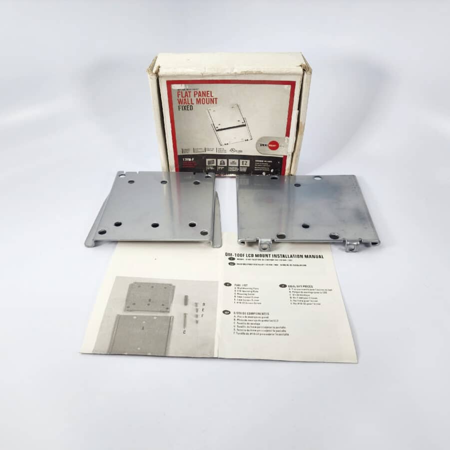 Omni Mount Pro 17FM-F Small Fixed Flat Panel Mounting Kit -Silver-Used-Free Ship