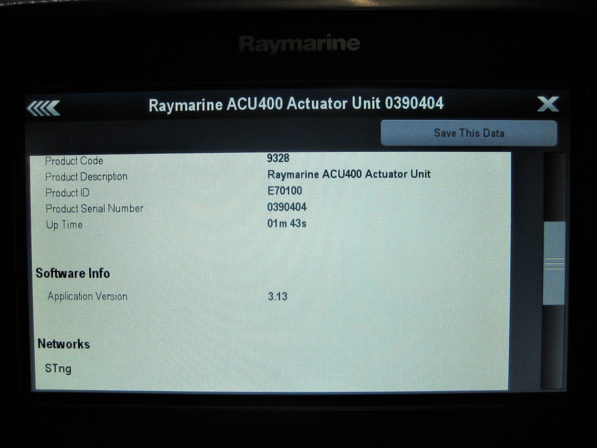 Raymarine Evolution Autopilot ACU400 Actuator Control Unit/E70100/Tested Max Marine
