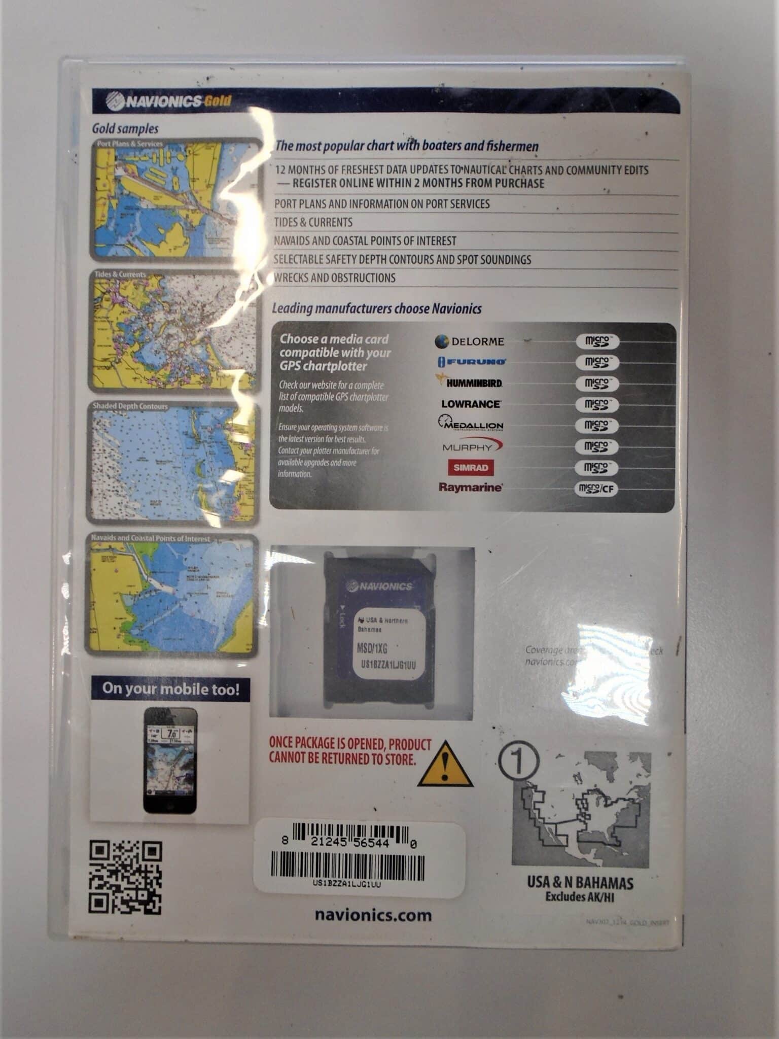 Navionics Gold MSD Chart Card 1XG USA & N. Bahamas (excl. AK/HI) 2GB ...