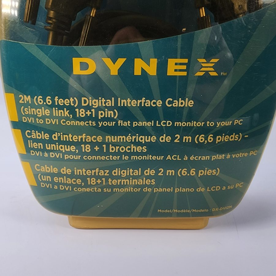 Dynex DX-DV12M - 2M (6.6ft) Digital Interface Cable DVI to DVI - New Old Stock - Image 3