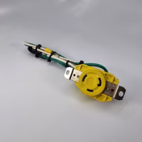 Leviton 30 Amp 125-Volt 3-Wire Locking Single Outlet - L5-30 - Yellow - w/ Wires