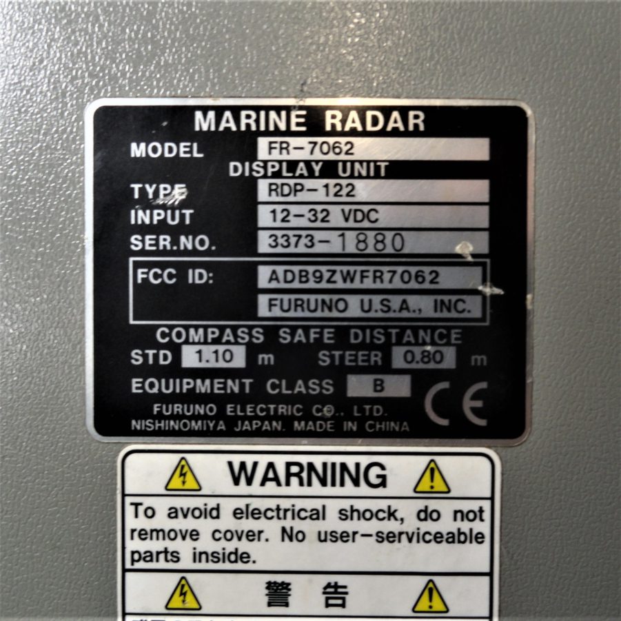Furuno FR-7062 / RDP-122 12" CRT Radar Display w/ARPA *Tested* - Image 11