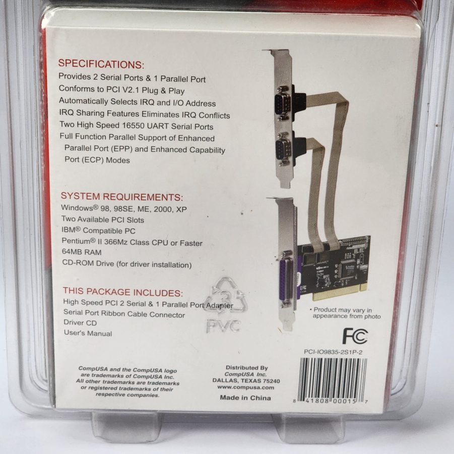 CompUSA 271773 High Speed PCI 2 Serial & 1Parallel Port Adapter - New Old Stock - Image 11