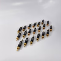 [Set of 20] RS PRO Black Premium RCA Male Plug Solder Type Audio Video Adapter