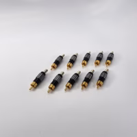 [Set of 10] RS PRO Black Premium RCA Male Plug Solder Type Audio Video Adapter