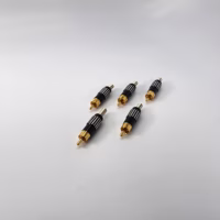 [Set of 5] RS PRO Black Premium RCA Male Plug Solder Type Audio Video Adapter