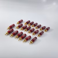 [Set of 20] MIC14RED - Premium Red RCA Male Plug Solder Type Audio Video Adapter