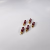[Set of 5] MIC14RED - Premium Red RCA Male Plug Solder Type Audio Video Adapter