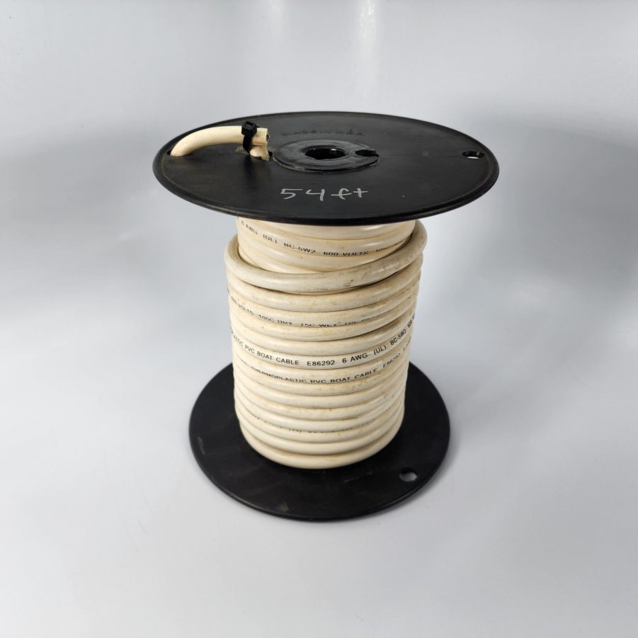 Berkshire E86292 - White 6AWG Tinned Copper PVC 600V Boat Cable BC-5W2 - 50ft