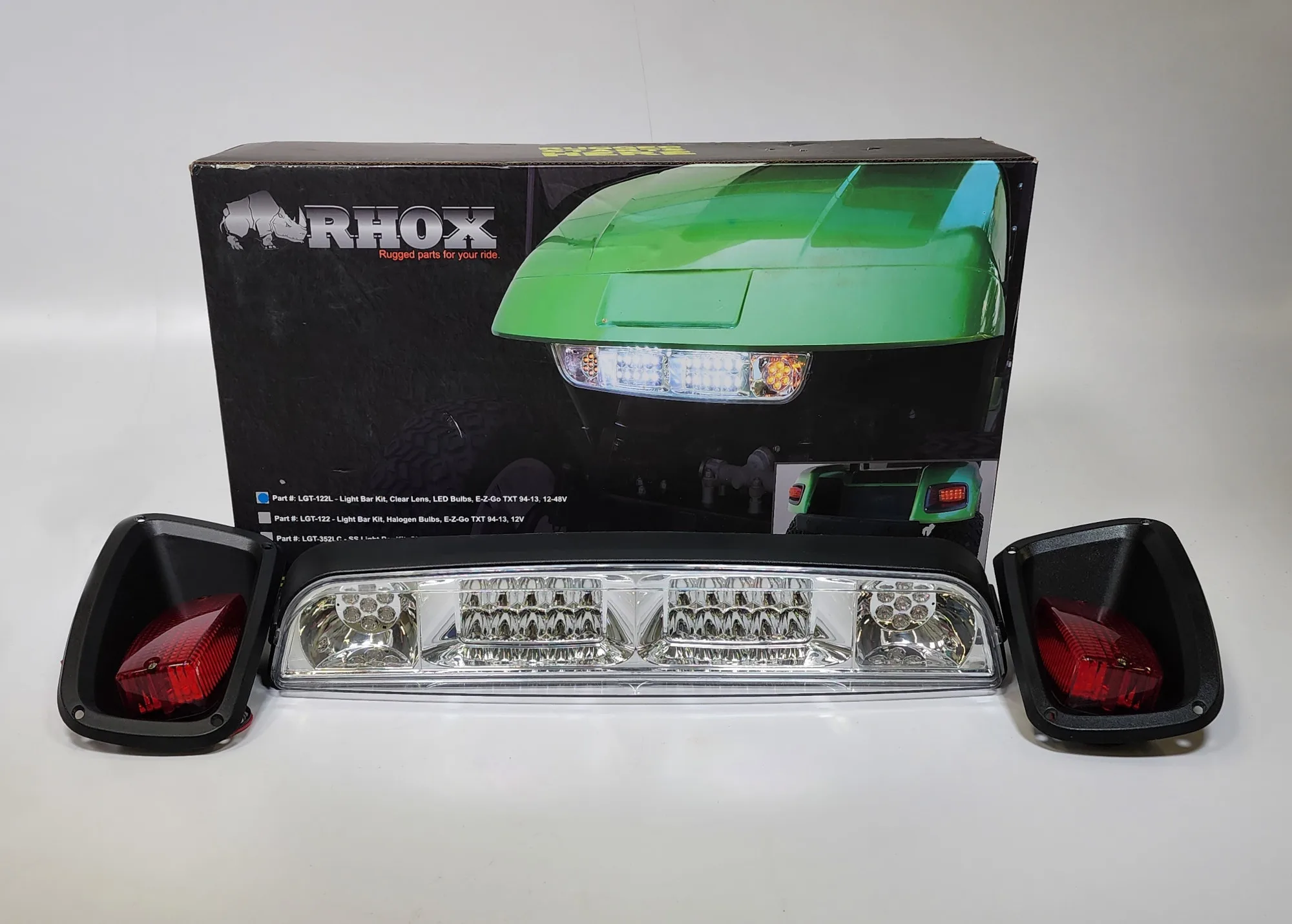 RHOX LGT122L Front Light Bar and Rear Taillight Kit 9413 EZGO TXT