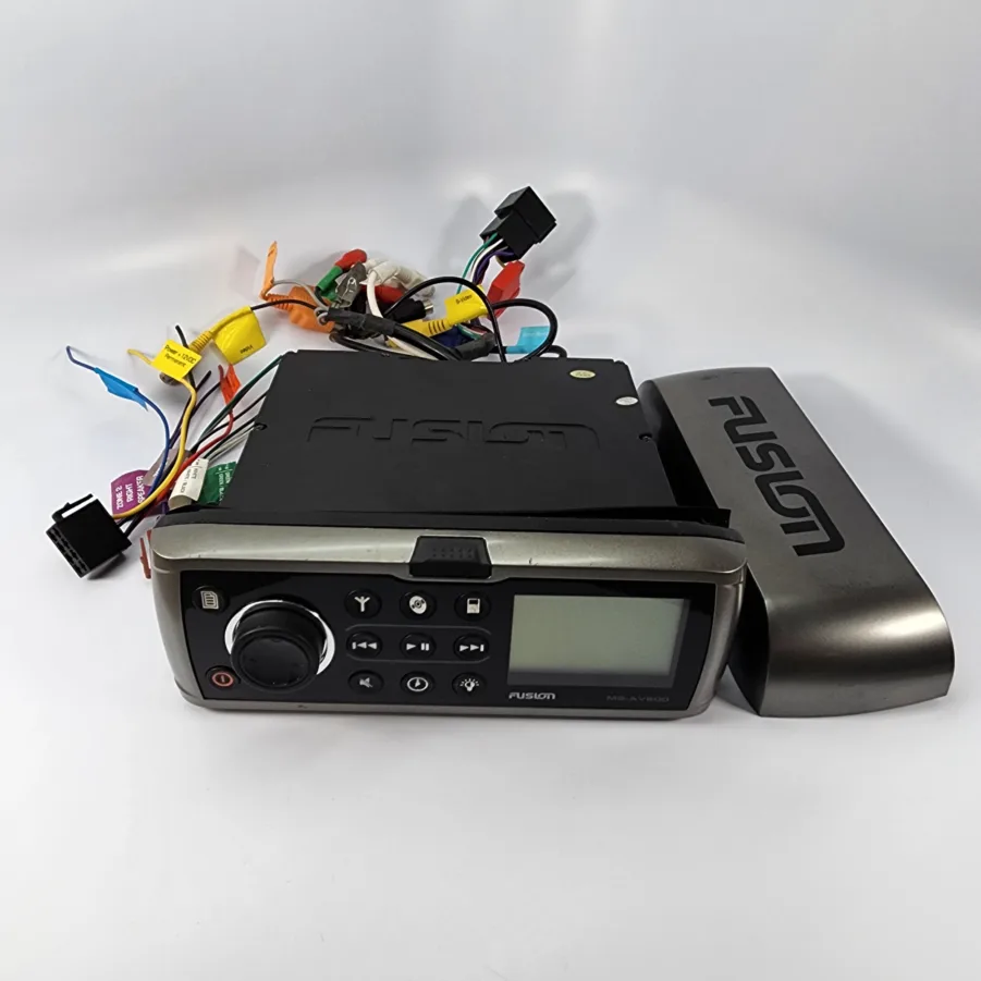 Fusion MS-AV600 Marine DVD Entertainment System iPod/AUX/AM/FM/CD/SAT with Harness - Tested/Working