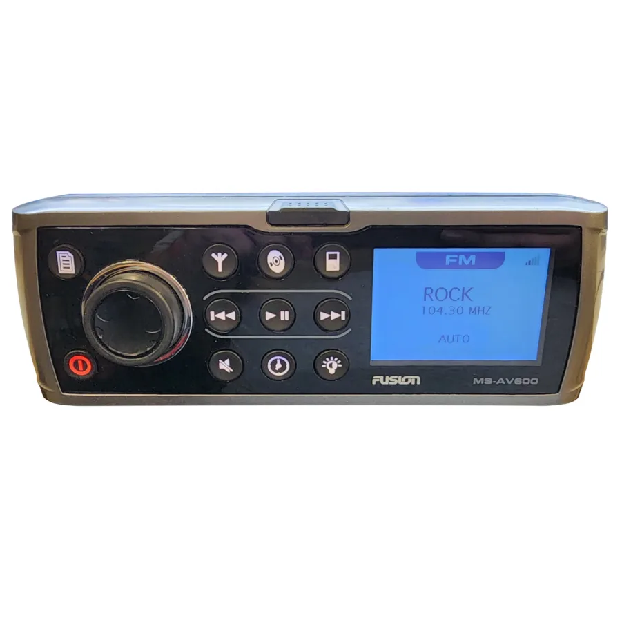 Fusion MS-AV600 Marine DVD Entertainment System iPod/AUX/AM/FM/CD/SAT with Harness - Tested/Working - Image 9