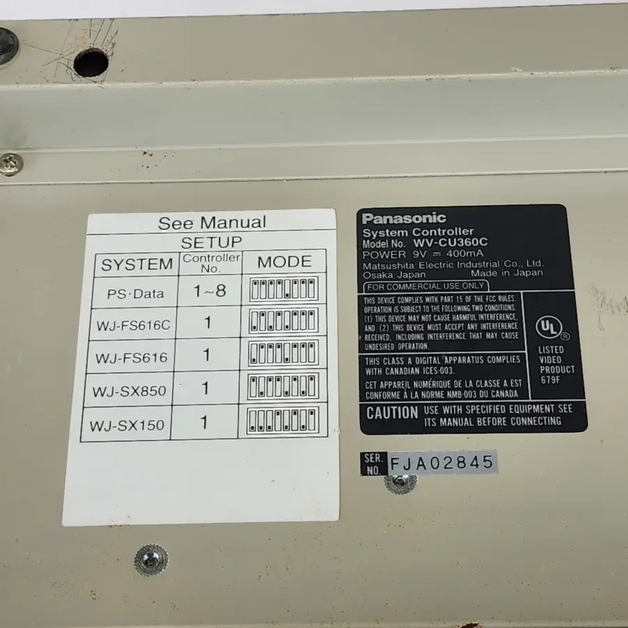 Panasonic WV-CU360C System Controller For Panasonic Dome Cameras - Power-On Tested - Image 8