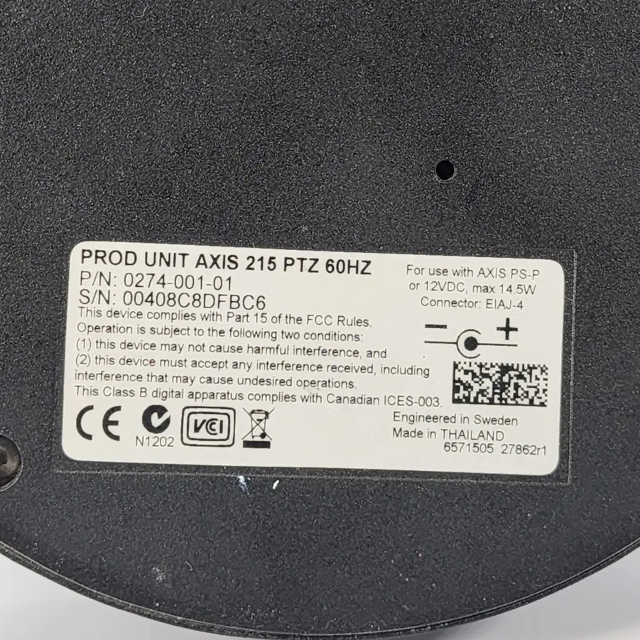 AXIS 215 Compact PTZ Network IP Video Surveillance Camera - 0274-001-01 - Tested / Working - Image 10