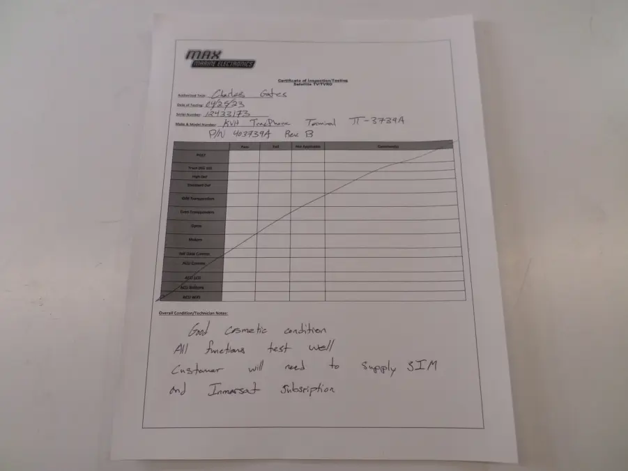 KVH TracPhone Sailor FB150 FleetBroadband Cobham TT 3739A Terminal Fully Functional* - Image 9