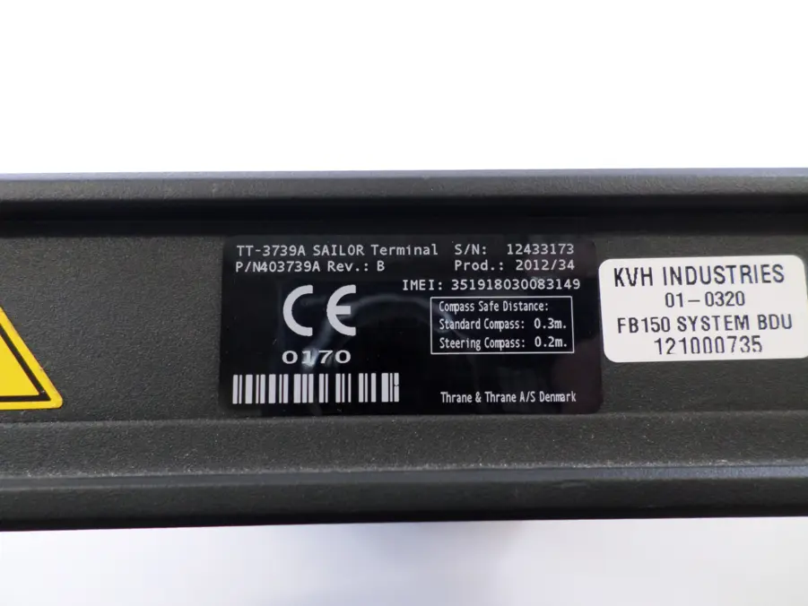 KVH TracPhone Sailor FB150 FleetBroadband Cobham TT 3739A Terminal Fully Functional* - Image 6