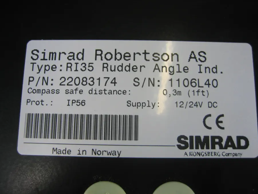 Simrad/Robertson-RI35 Rudder Angle Indicator-22083232 - Image 6