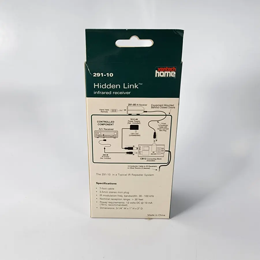 Xantech Home 291-10 Hidden Link Infrared Shelf Top IR Receiver - New