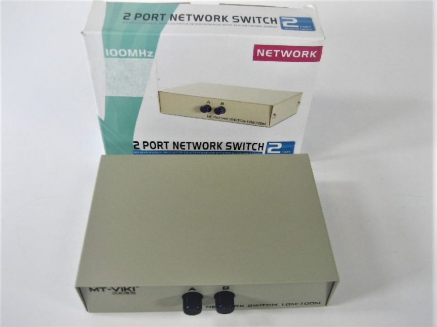 MT-VIKI 2 Port Button Network Switch - 10M-100M - White - New in Box - Free Ship