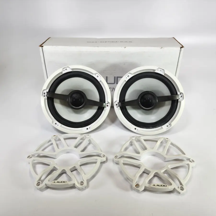 (1 Pair) JL Audio M6-770X-S-GwGw M6 Series 7.7" Marine Speakers with Gloss White Sport Grilles - Image 2