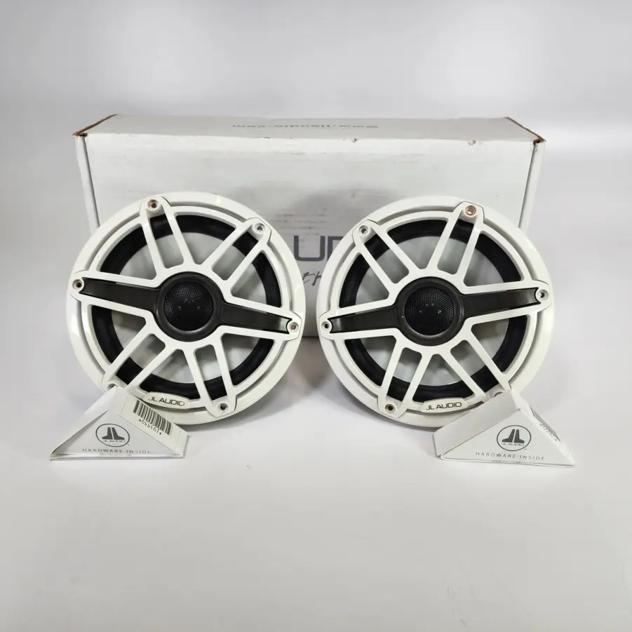 (1 Pair) JL Audio M6-770X-S-GwGw M6 Series 7.7" Marine Speakers with Gloss White Sport Grilles - Image 3