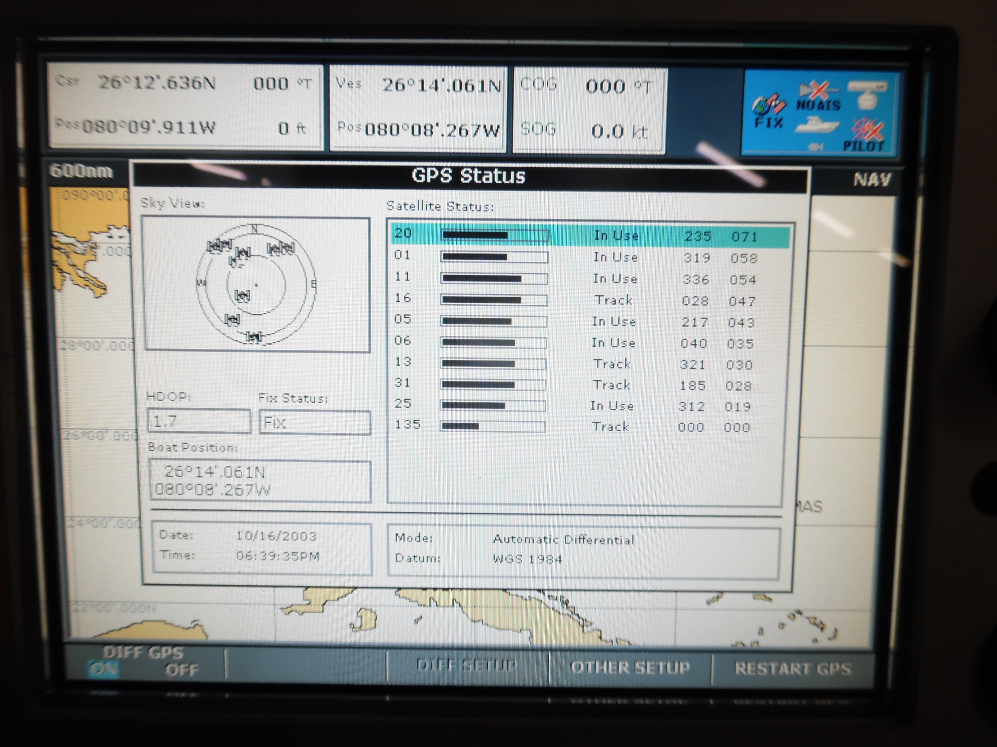 Raymarine Raystar 125 GPS Antenna w/New Battery 7Ft Cable E32042