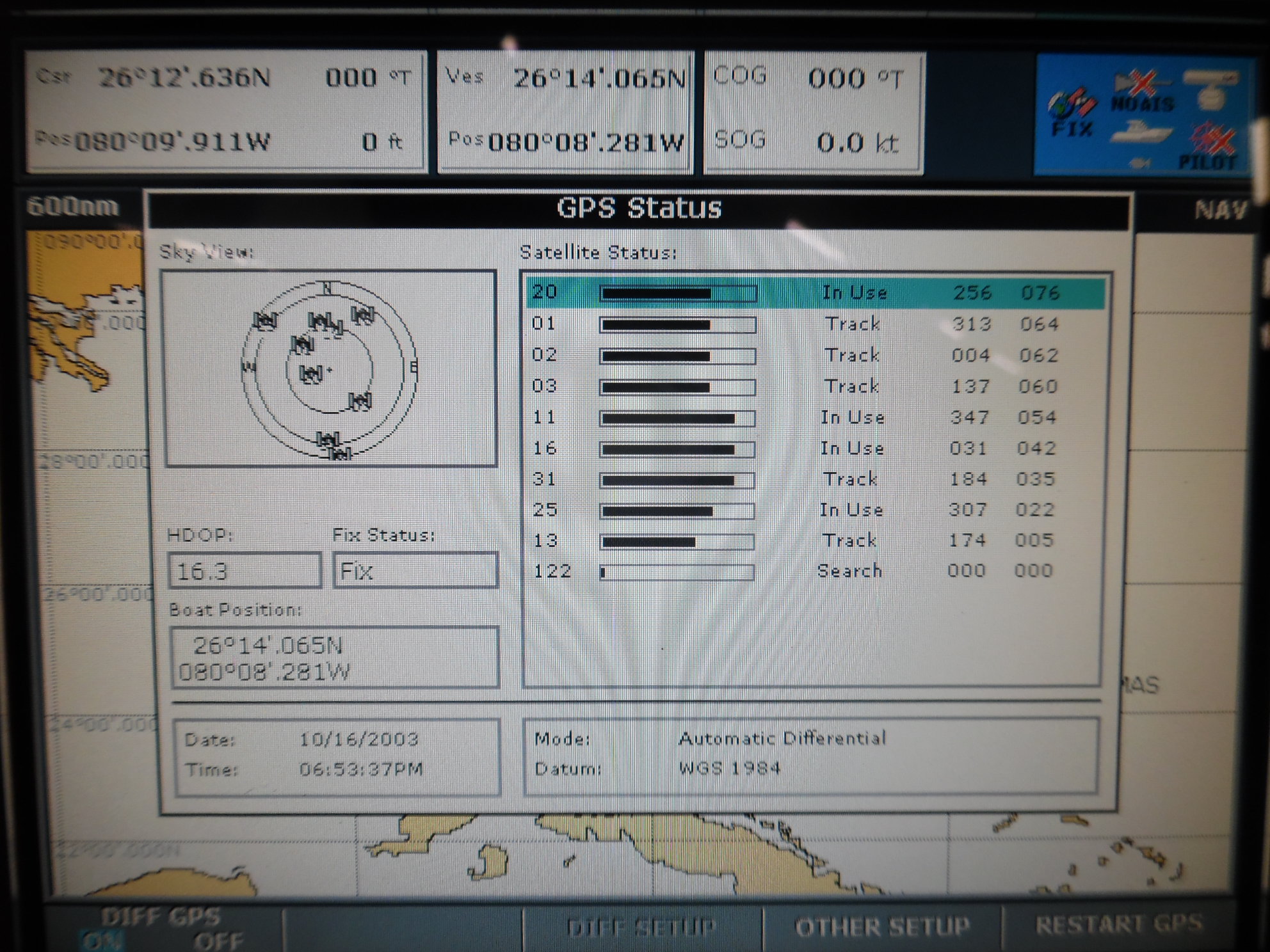 Raymarine Raystar 125 GPS Antenna w/New Battery 7Ft Cable E32042