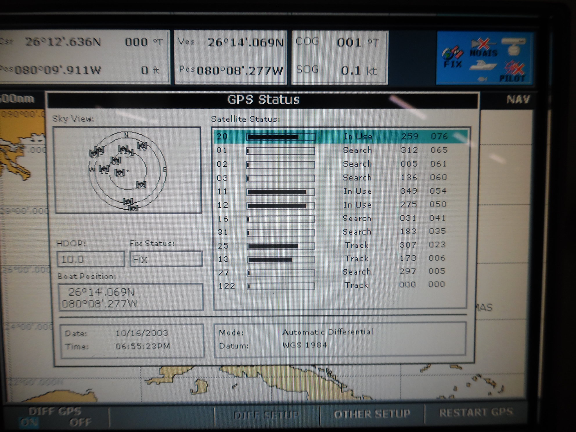 Raymarine Raystar 125 GPS Antenna w/New Battery 7Ft Cable E32042