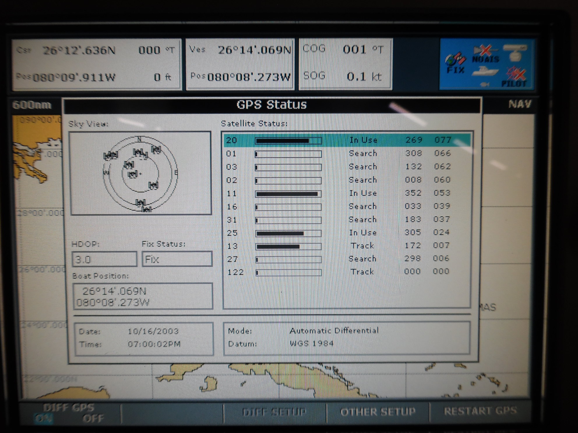 Raymarine Raystar 125 GPS Antenna w/New Battery 7Ft Cable E32042