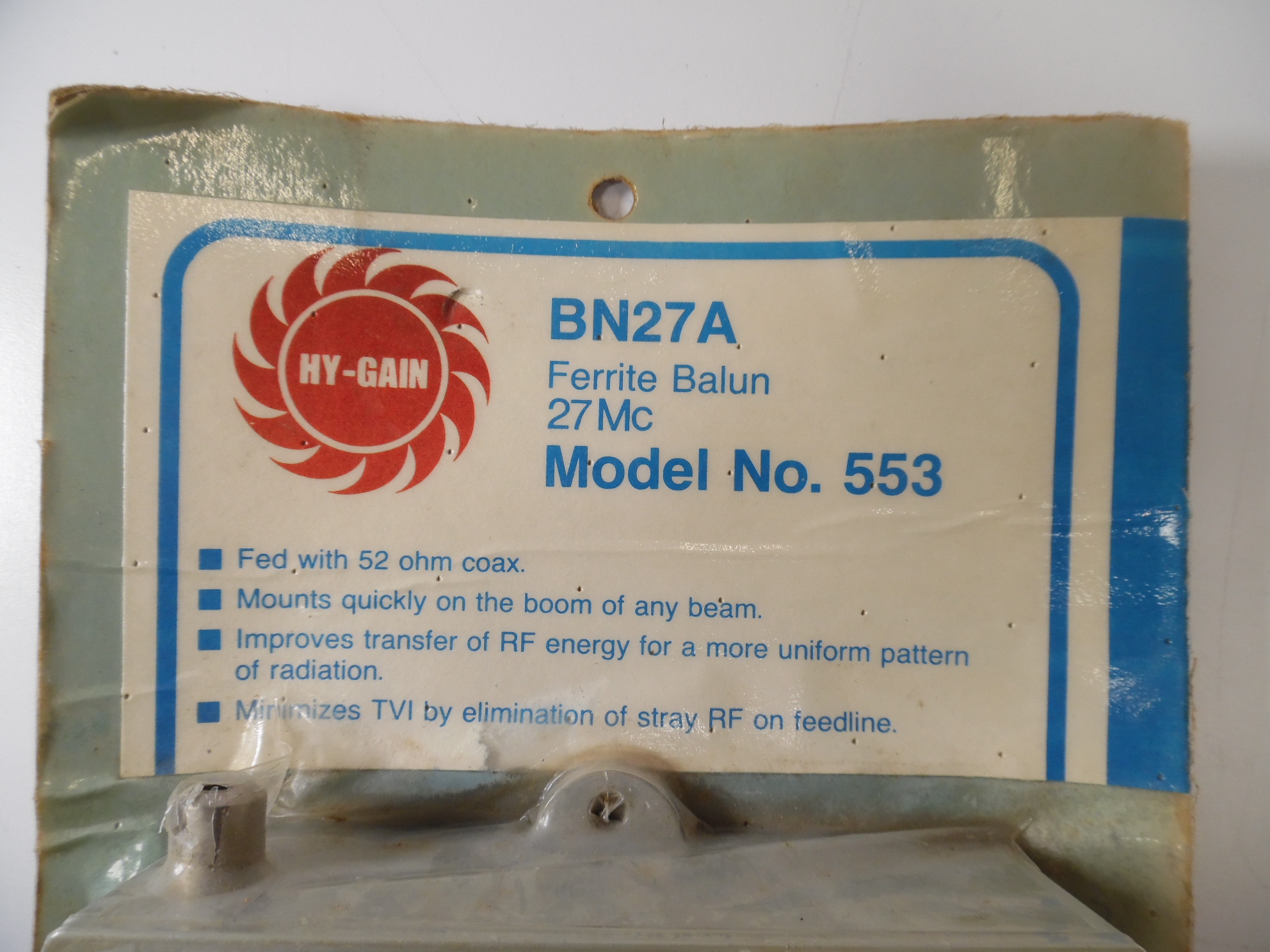 HyGain BN27A Ferrite Balun 27Mc Model 544 for Radio