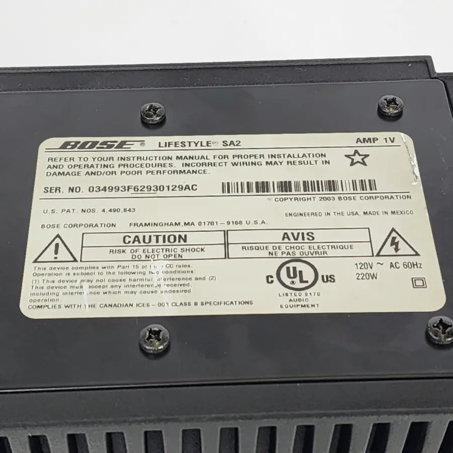 Bose Lifestyle SA2 2-Channel Home Stereo Amplifier - Tested/Working - Image 10