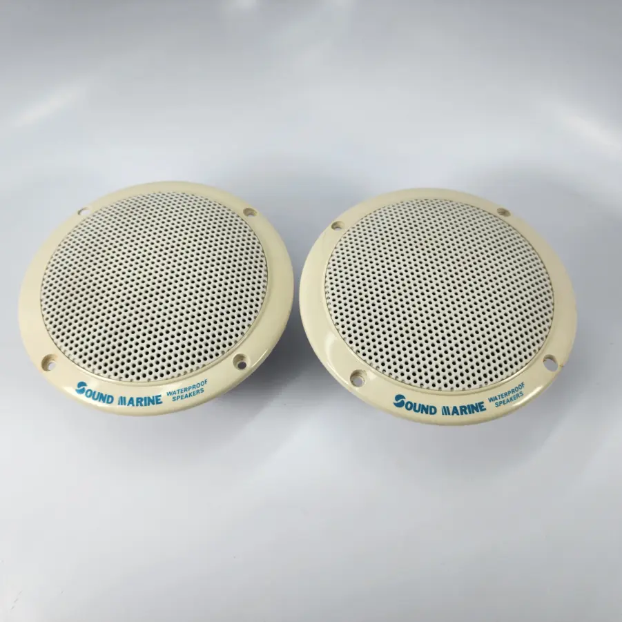 [1 Pair] Sound Marine 6052 5" White Coaxial Marine Speakers - 4ohms 80w - Tested