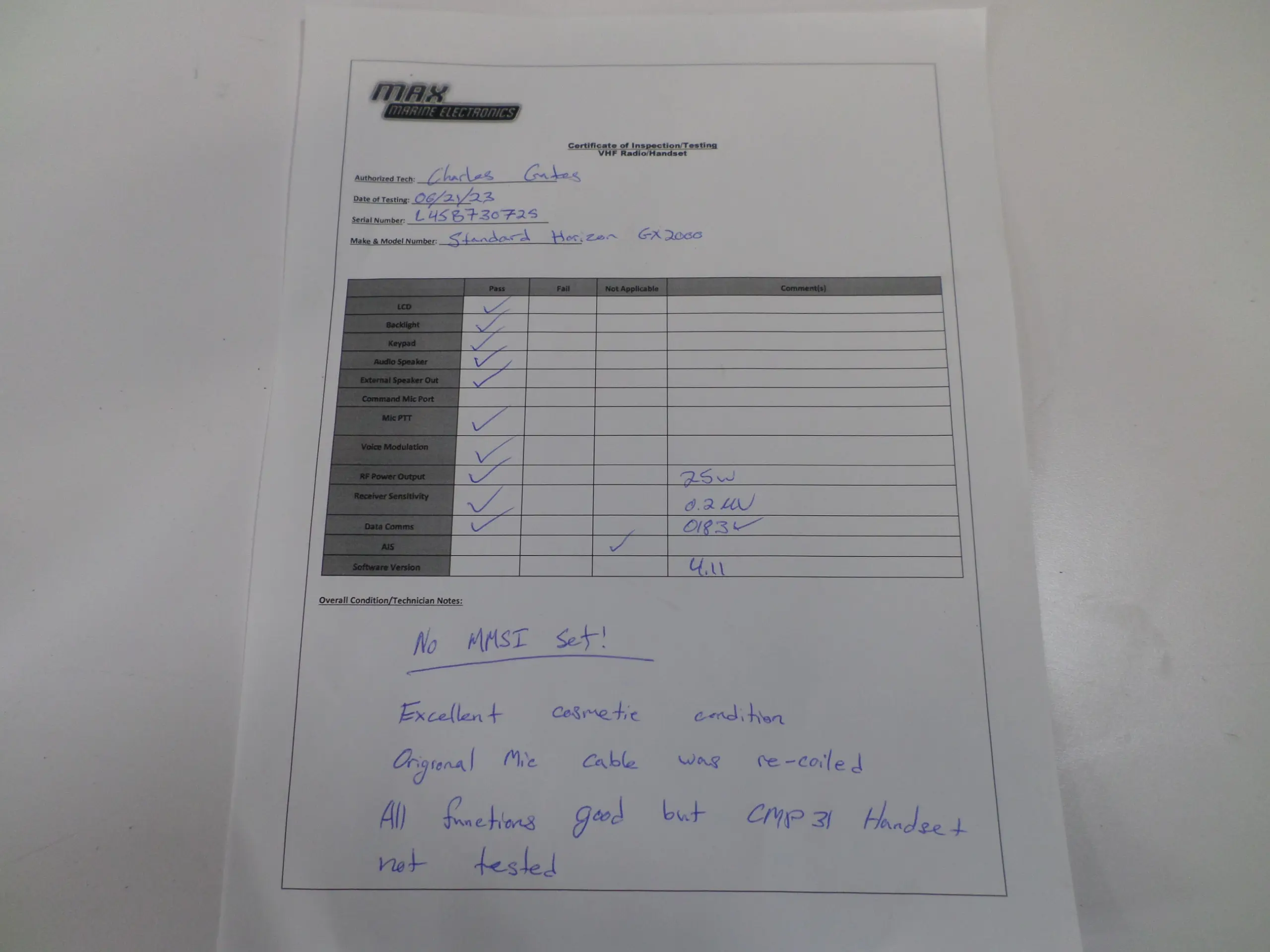 Standard Horizon Matrix GX2000 Marine VHF Radio with Mic Max Marine