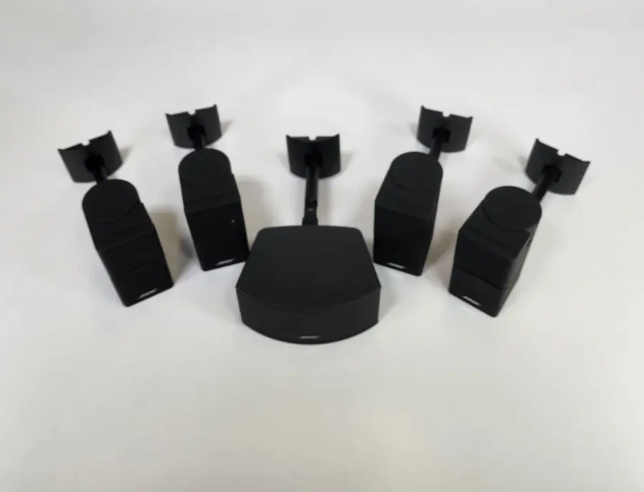Set of 5 Bose Jewel Cube Surround Speakers - 4 Satellite/1 Center - With Mounts - Image 2
