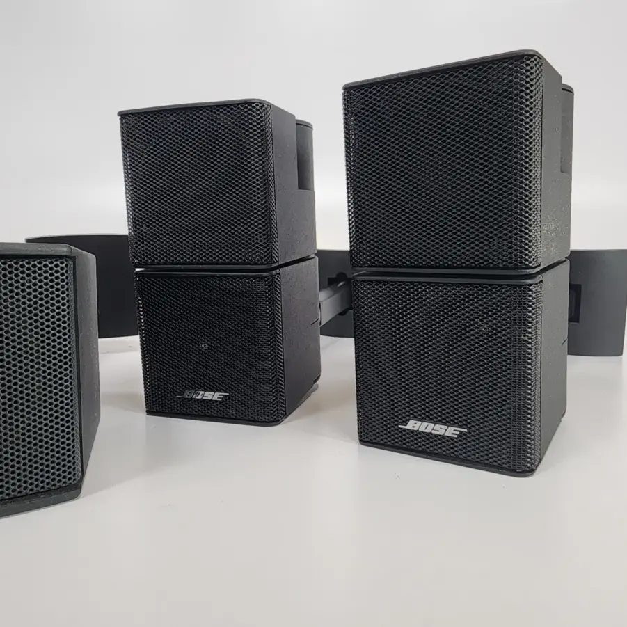 Set of 5 Bose Jewel Cube Surround Speakers - 4 Satellite/1 Center - With Mounts - Image 5