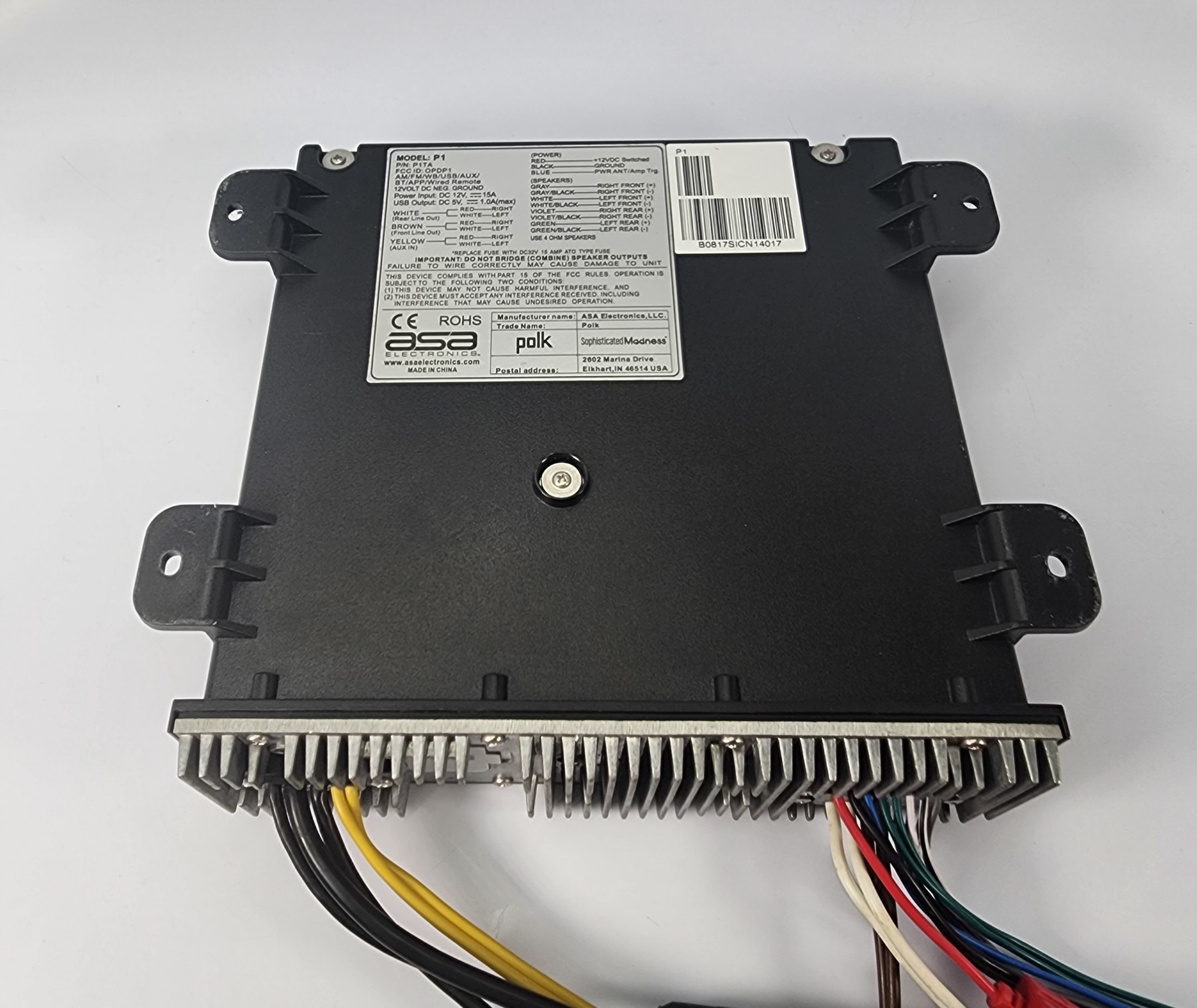 Polk P1TA Marine Stereo Black Box Receiver For Parts/AsIs See