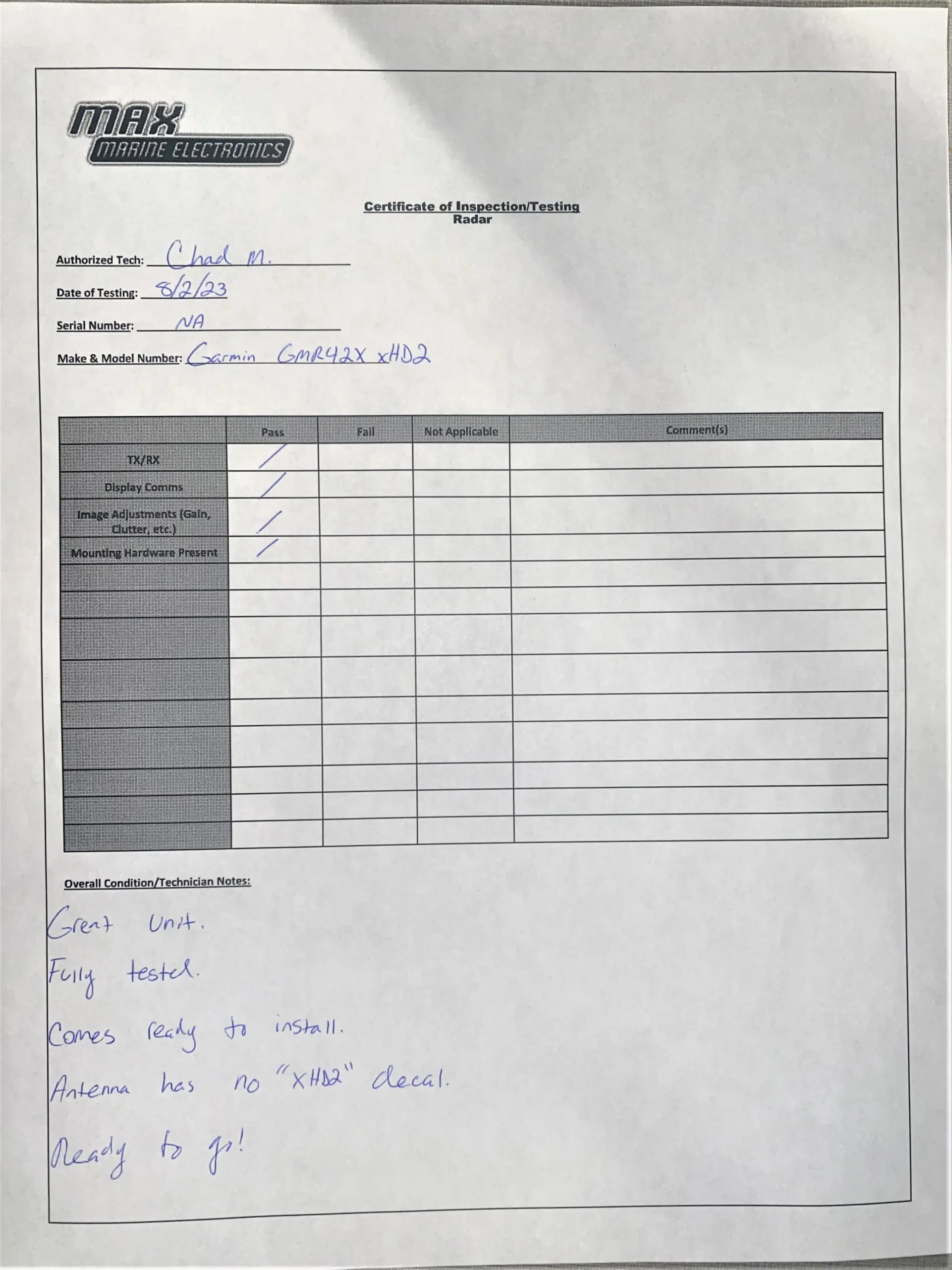 Garmin 4KW XHD2 Radar AddOn GMR424 Complete AddOn W/4ft Array90 Day