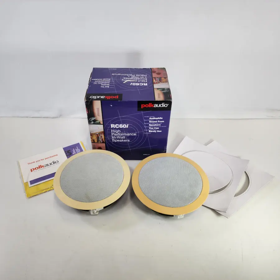 [1 Pair] Polk Audio RC60i - 6.5″ 2-way In-Ceiling Speakers - White - Used