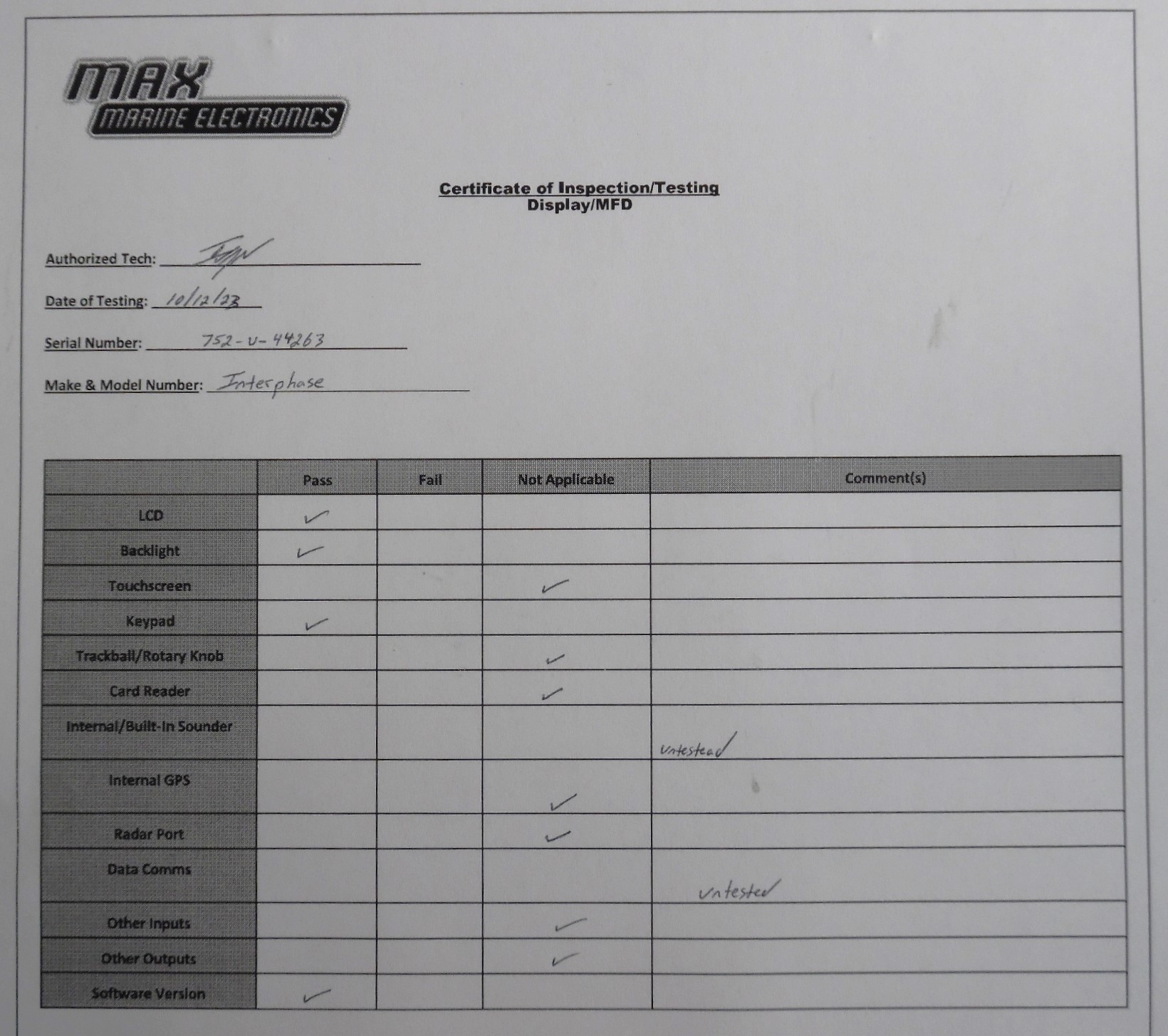 Interphase Color Twinscope Forward Looking Sonar Echoscan Series (Power ...